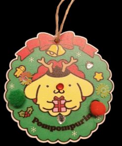 COLGANTE NAVIDAD EN  MADERA POMPOMPURIN RENO